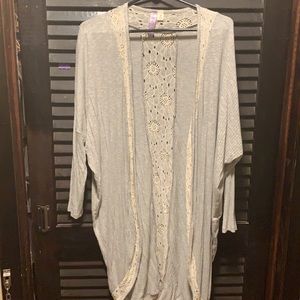 Gray lace cardigan